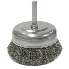 2-1/2″ Crimped Wire Utility Cup Brush, .014″ Steel Fill, 1/4″ Stem - All Tool & Supply