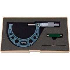 Mitutoyo - Mechanical Outside Micrometers Minimum Measurement (Decimal Inch): 2.0000 Maximum Measurement (Decimal Inch): 3.0000 - All Tool & Supply