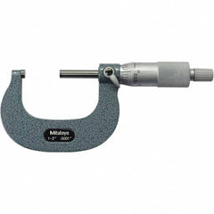 Mitutoyo - Mechanical Outside Micrometers Minimum Measurement (Decimal Inch): 1.0000 Maximum Measurement (Decimal Inch): 2.0000 - All Tool & Supply