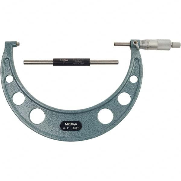 Mitutoyo - Mechanical Outside Micrometers Minimum Measurement (Decimal Inch): 6 Maximum Measurement (Decimal Inch): 7 - All Tool & Supply