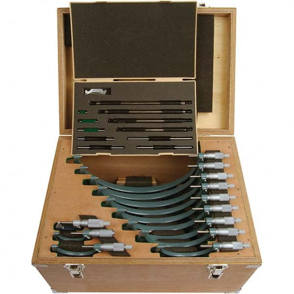 Mitutoyo - Mechanical Outside Micrometer Sets Minimum Measurement (Inch): 0 Maximum Measurement (Inch): 12.0000 - All Tool & Supply