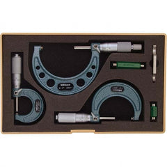 Mitutoyo - Mechanical Outside Micrometer Sets Minimum Measurement (Inch): 0 Maximum Measurement (Inch): 3 - All Tool & Supply