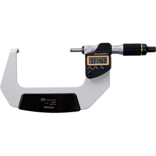 Mitutoyo - Electronic Outside Micrometers Type: Quantumike Minimum Measurement (Decimal Inch): 3.0000 - All Tool & Supply