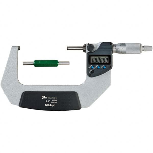 Mitutoyo - Electronic Outside Micrometers Type: Coolant-proof Minimum Measurement (Decimal Inch): 3.0000 - All Tool & Supply