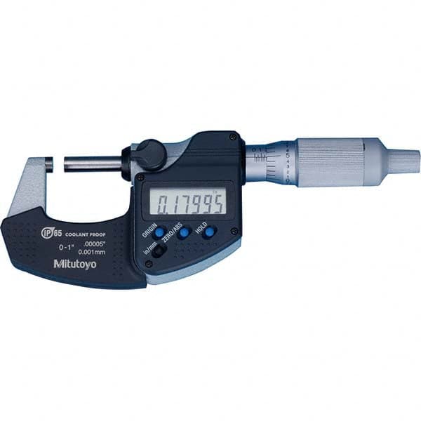 Mitutoyo - Electronic Outside Micrometers Type: Coolant-proof Minimum Measurement (Decimal Inch): 0.0000 - All Tool & Supply