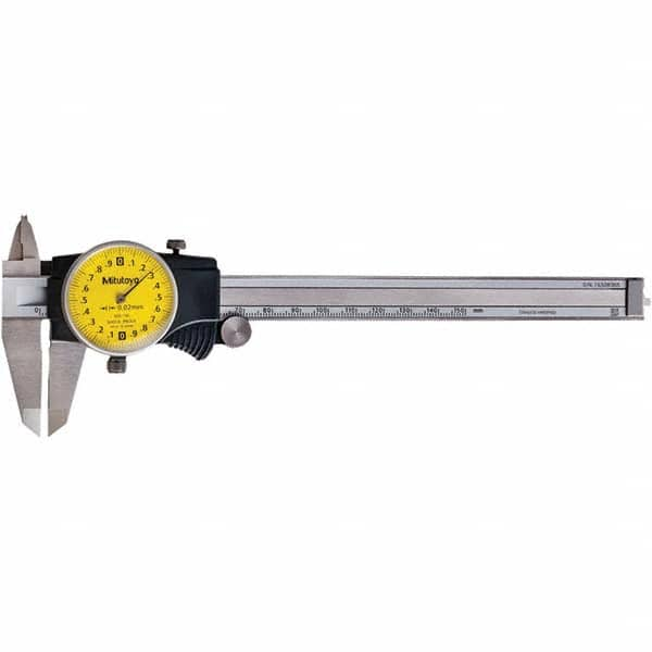 Mitutoyo - Dial Calipers Maximum Measurement (mm): 150 Dial Graduation (mm): 0.02 - All Tool & Supply