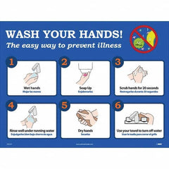 NMC - "Wash Your Hands! - The Easy Way to Prevent Illness", 24" Wide x 18" High, Paper Safety Sign - All Tool & Supply