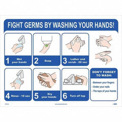 NMC - "Fight Germs By Washing Your Hands!", 24" Wide x 18" High, Paper Safety Sign - All Tool & Supply