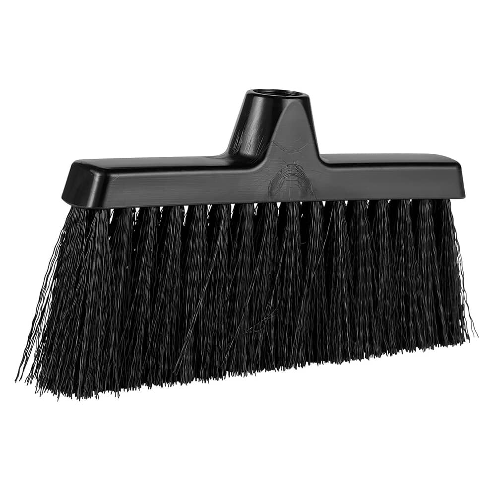 Angled Brooms; Handle Connection Type: Threaded; Brush Width (Decimal Inch): 9.8000; Bristle Material: Polypropylene; Bristle Color: Black; Flagged: No; FSIS Approved: No; Water Resistant: Yes; Locking Handle: No; Recommended Handle: 294019; Thickness (In