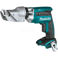 Handheld Power Shears; Type of Power: Cordless; Handle Type: Ergonomic Pistol Grip; Handle Type: Ergonomic Pistol Grip; Cutting Capacity: 20 Gauge (Stainless Steel); 18 Gauge (Mild Steel); 12 Gauge (Aluminum); Strokes per Minute: 0-3000; Speed (RPM): Vari