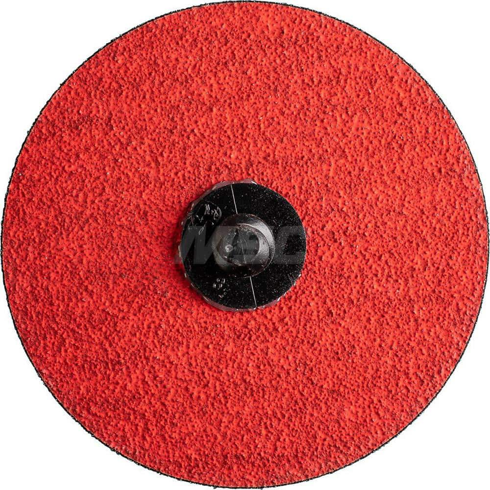 Quick-Change Disc: CDR, 3″ Disc Dia, 80 Grit, Ceramic, Coated Red, Polyester Backed, 2,500 RPM