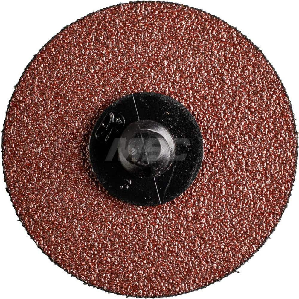 Quick-Change Disc: CDR, 2″ Disc Dia, 50 Grit, Aluminum Oxide, Coated Reddish Brown, Polyester Backed, 3,800 RPM