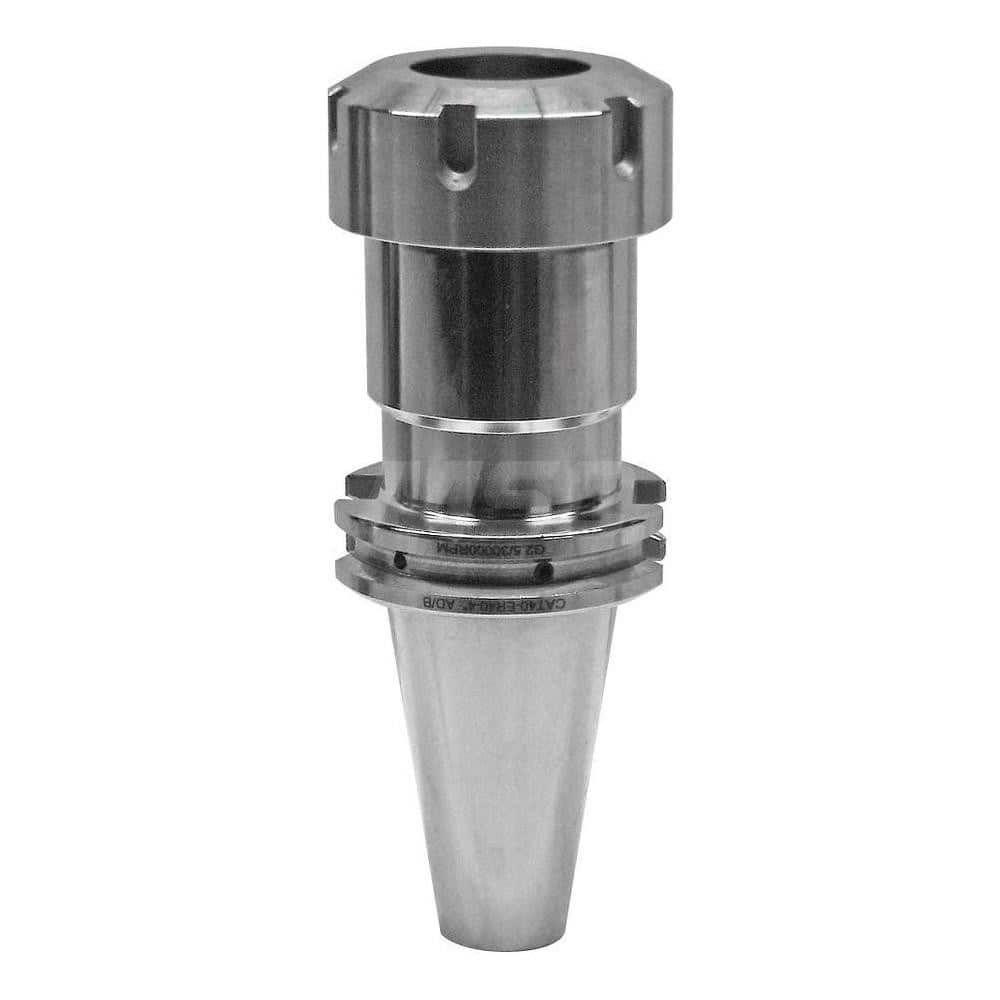 Collet Chuck: ER Collet, CAT Taper Shank 4″ Projection, 0.0001″ TIR, Balanced to 30,000 RPM, Through Coolant