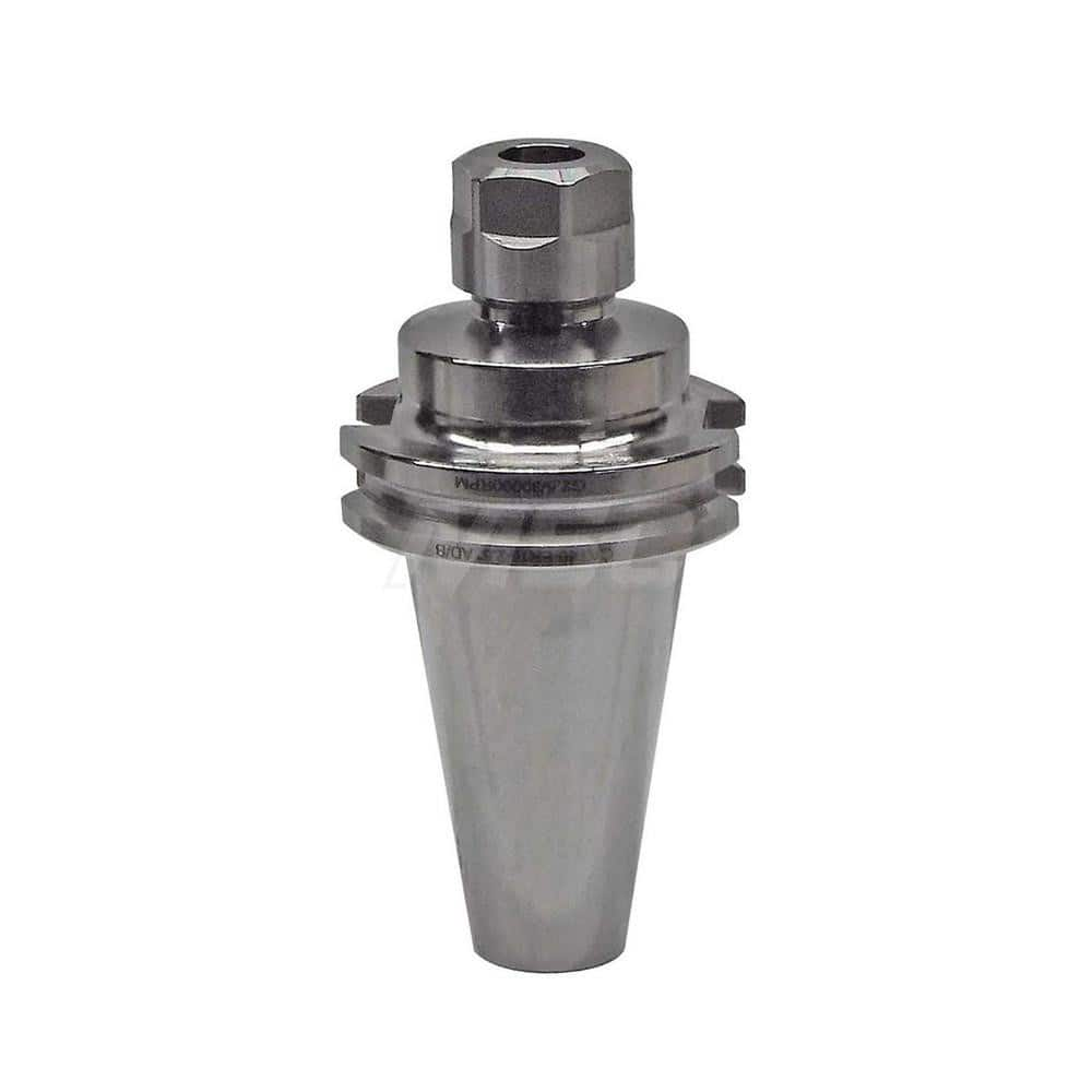 Collet Chuck: ER Collet, CAT Taper Shank 2.5″ Projection, 0.0001″ TIR, Balanced to 30,000 RPM, Through Coolant