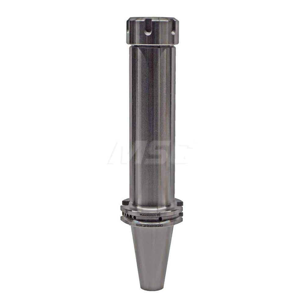 Collet Chuck: ER Collet, CAT Taper Shank 8″ Projection, 0.0001″ TIR, Balanced to 30,000 RPM, Through Coolant