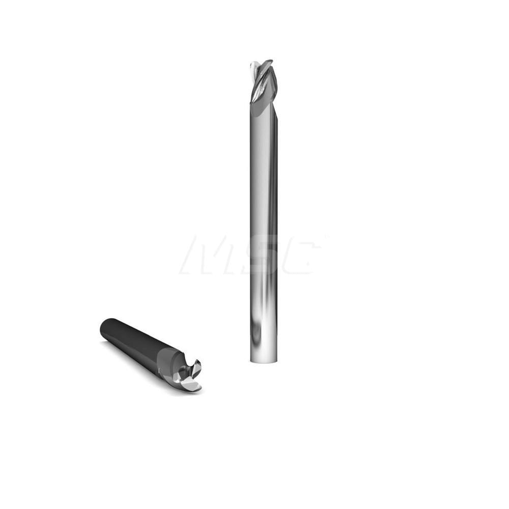 Square End Mill: 1/2'' Dia, 1-1/4'' LOC, 1/2'' Shank Dia, 3'' OAL, 3 Flutes, Solid Carbide Single End, ZrN Finish, Upcut Flute, 37 ° Helix, Centercutting, RH Cut, RH Flute, Series 2031