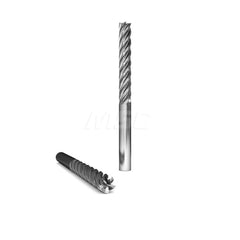 Square End Mill: 3/8'' Dia, 2'' LOC, 3/8'' Shank Dia, 4'' OAL, 5 Flutes, Solid Carbide Single End, Uncoated, Upcut Flute, 37 ° Helix, Centercutting, RH Cut, RH Flute, Series 2060