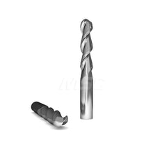 Ball End Mill: 0.4375″ Dia, 2 Flute, Solid Carbide 2-3/4″ OAL, 7/16″ Shank Dia, 45 ° Helix, ZrN Coated, Single End, Series 2015