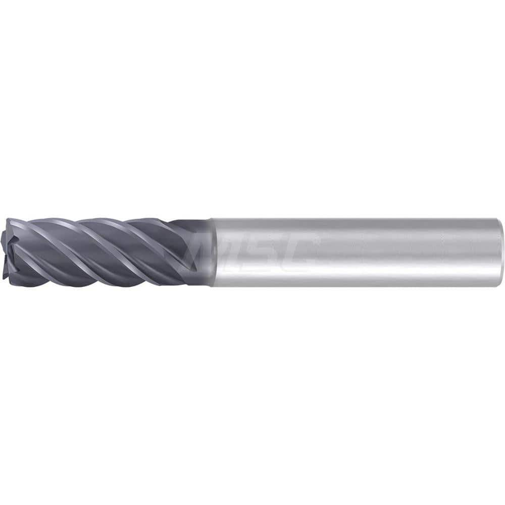 3/8″ Diam 5-Flute 35/38° Solid Carbide 0.008″ Corner Chamfer Roughing & Finishing End Mill AlCr Finish, 7/8″ LOC, 2-3/4″ OAL, 3/8″ Shank Diam, Centercutting, Standard Length