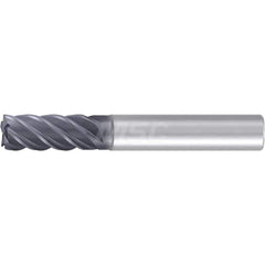 3/8″ Diam 5-Flute 35/38° Solid Carbide 0.008″ Corner Chamfer Roughing & Finishing End Mill AlCr Finish, 7/8″ LOC, 2-3/4″ OAL, 3/8″ Shank Diam, Centercutting, Standard Length