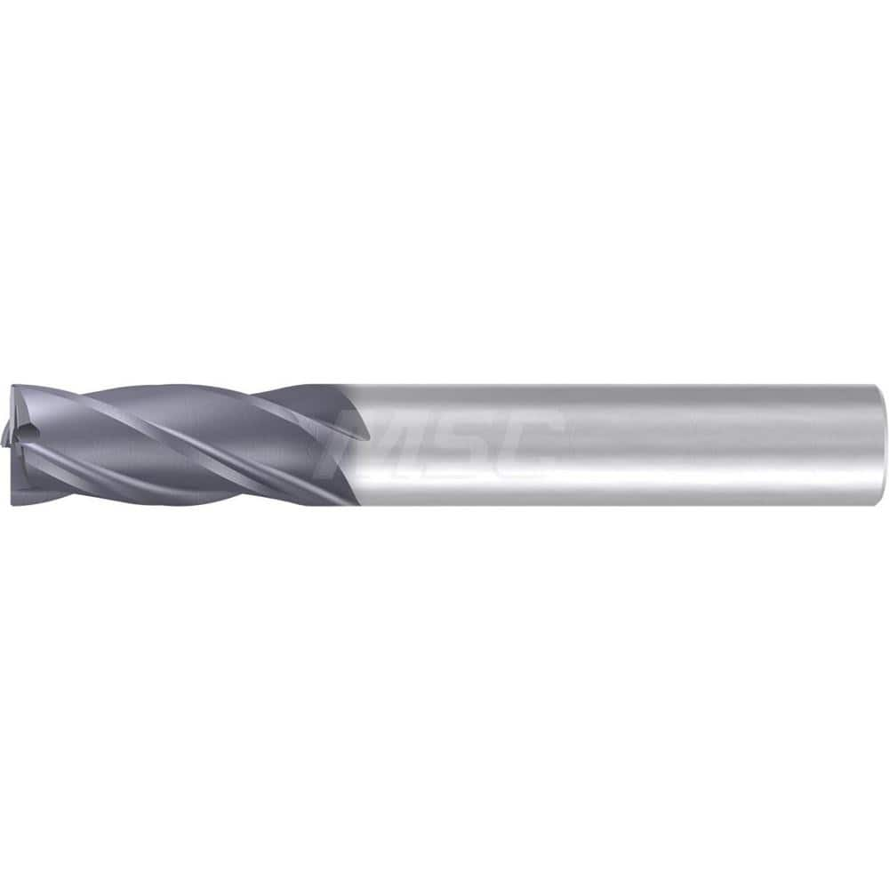 1/4″ Diam 4-Flute 35/38° Solid Carbide 0.005″ Corner Chamfer Roughing & Finishing End Mill AlCr Finish, 3/4″ LOC, 2-1/2″ OAL, 1/4″ Shank Diam, Centercutting, Standard Length