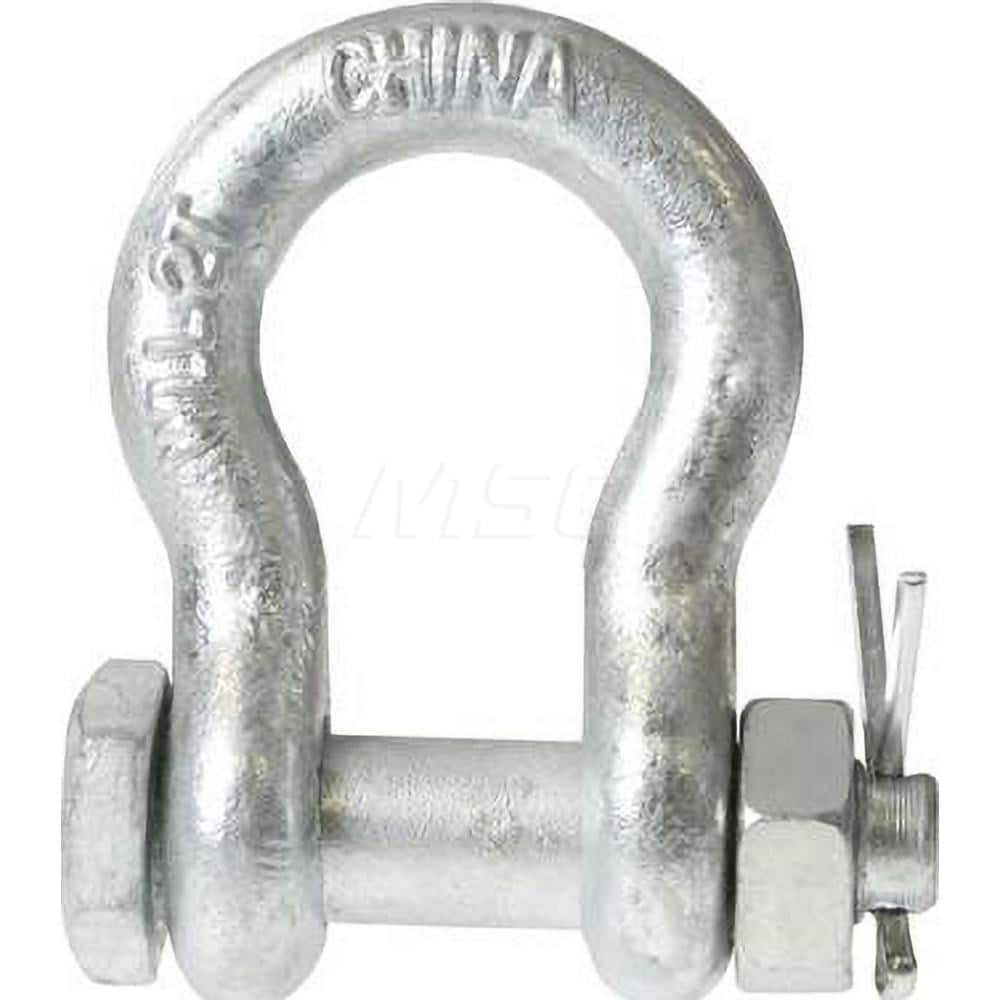 Shackle: Bolt Nut & Cotter Pin Galvanized Steel, 1″ Pin Dia