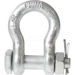 Shackle: Bolt Nut & Cotter Pin Galvanized Steel, 1-3/8″ Pin Dia