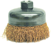 4" Crimped Wire Cup Brush - .020 Bronze; 5/8-11 A.H. - Non-Sparking Wire Wheel - All Tool & Supply