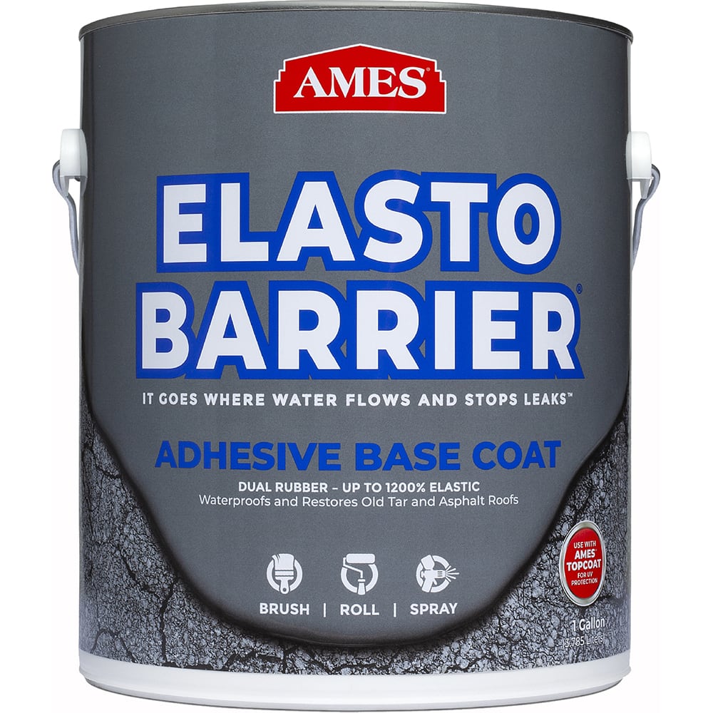 Ames - Elasto-Barrier 1 Gal Gray Elastomeric Roof Coating - Exact Industrial Supply