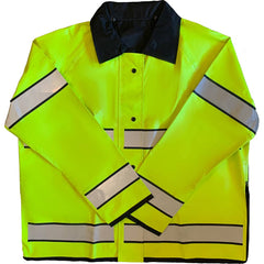 Louisiana Professional Wear - Rain & Chemical Wear; Garment Style: Rain Jacket ; Garment Type: High Visibility; Rain; Waterproof ; Material: Polyurethane/Nylon ; Size: 2X-Large ; Color: Fluorescent Yellow/Black ; Certification Type: ANSI/ISEA 107-2015 Ty - Exact Industrial Supply