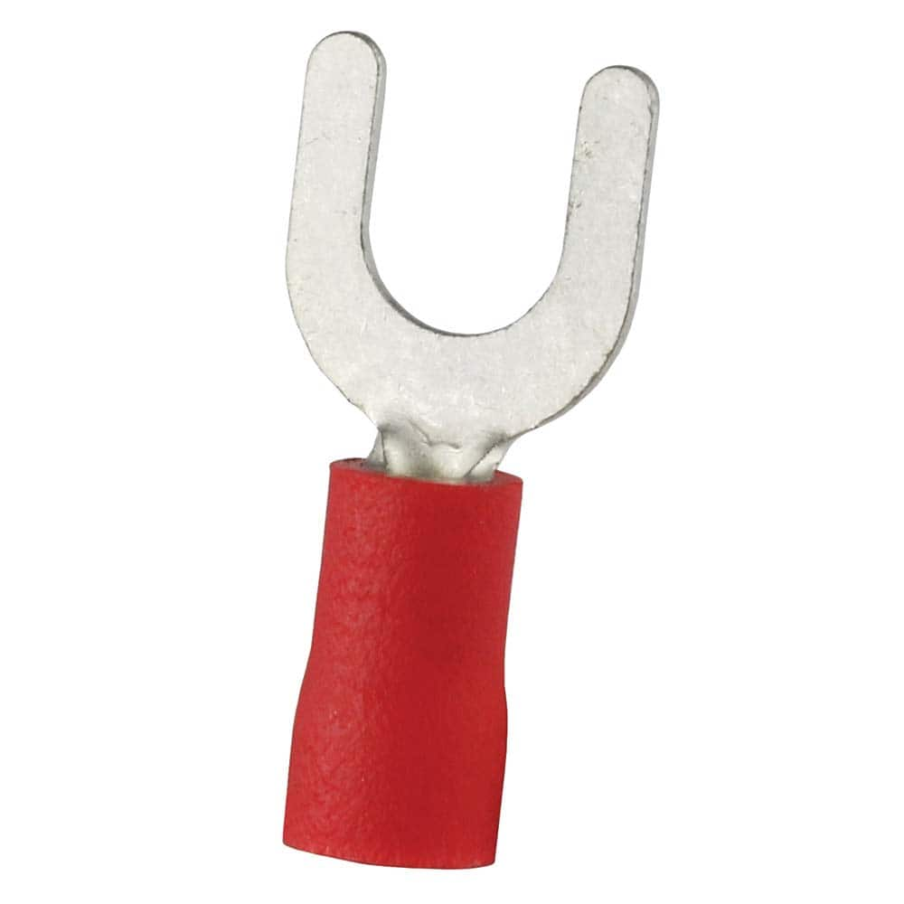 Fork Terminals; Terminal Type: Standard; Insulation Type: Partially Insulated; Connection Type: Crimp; Compatible Wire Size (sq mm): 0.5-1.5; Stud Size (Inch): 5.3 mm; Stud Size (mm): 5.3; Stud Size (#): 10; Fork Width (Decimal Inch): 0.319 in; 8.1 mm; Fo