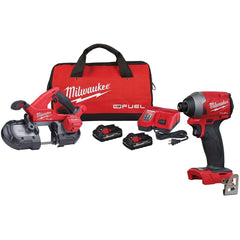 Milwaukee Tool - 18 Volt, 35-3/8" Blade, Cordless Portable Bandsaw - Exact Industrial Supply