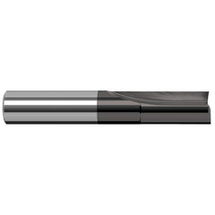 Square End Mill: 5/64'' Dia, 5/32'' LOC, 1/4'' Shank Dia, 2'' OAL, 2 Flutes, Solid Carbide Single End, Amorphous Diamond Finish, Straight Flute, 0 ° Helix, RH Cut, RH Flute