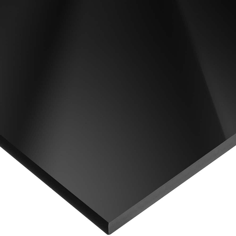 USA Sealing - Plastic Bars; Material: Cast Acrylic ; Shape: Rectangular ; Height (Inch): 1/4 ; Width (Inch): 1 ; Length (Feet): 4.000 ; Color: Black - Exact Industrial Supply