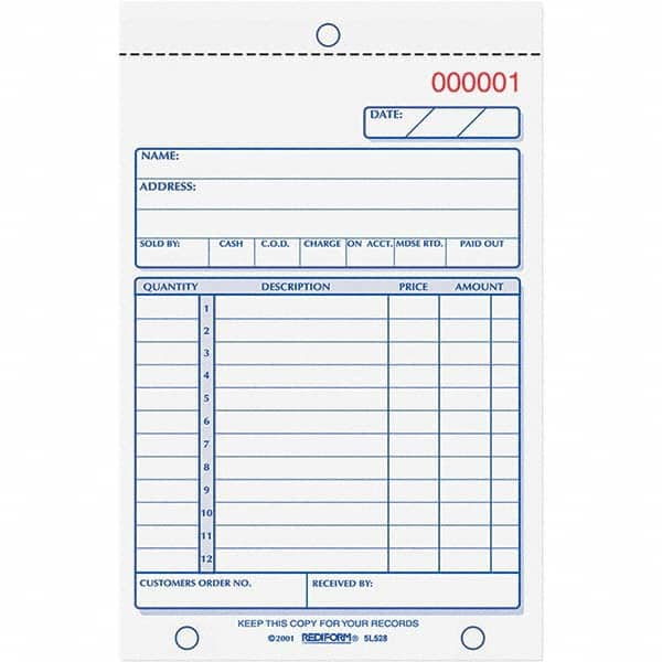 REDIFORM - Note Pads, Writing Pads & Notebooks Writing Pads & Notebook Type: Sales Order Book Size: 4-1/4 x 6-3/8 - All Tool & Supply