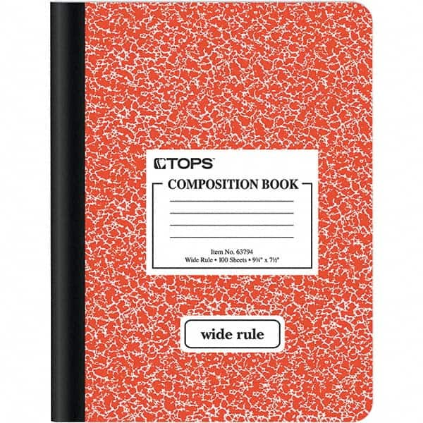 TOPS - Note Pads, Writing Pads & Notebooks Writing Pads & Notebook Type: Composition Book Size: 9-3/4 x 7-1/2 - All Tool & Supply