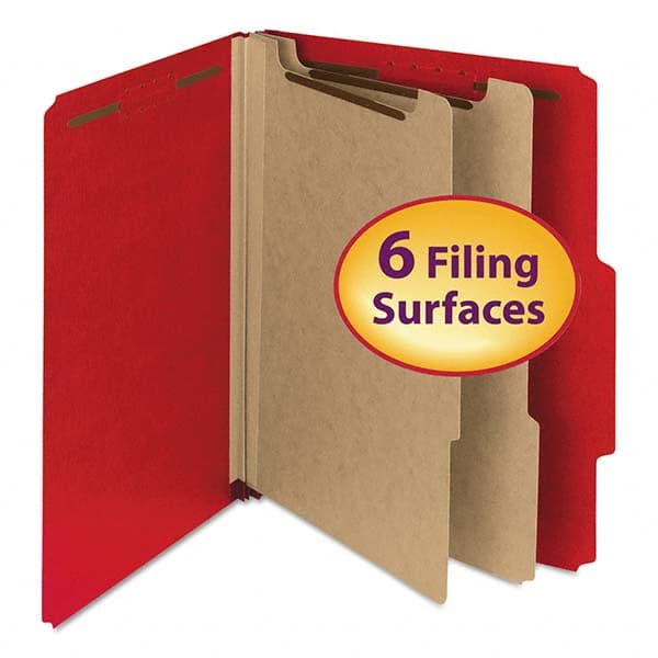 SMEAD - File Folders, Expansion Folders & Hanging Files Folder/File Type: Classification Folders with Tob Tab Fastener Color: Red - All Tool & Supply