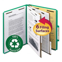 SMEAD - File Folders, Expansion Folders & Hanging Files Folder/File Type: Classification Folders with Tob Tab Fastener Color: Green - All Tool & Supply