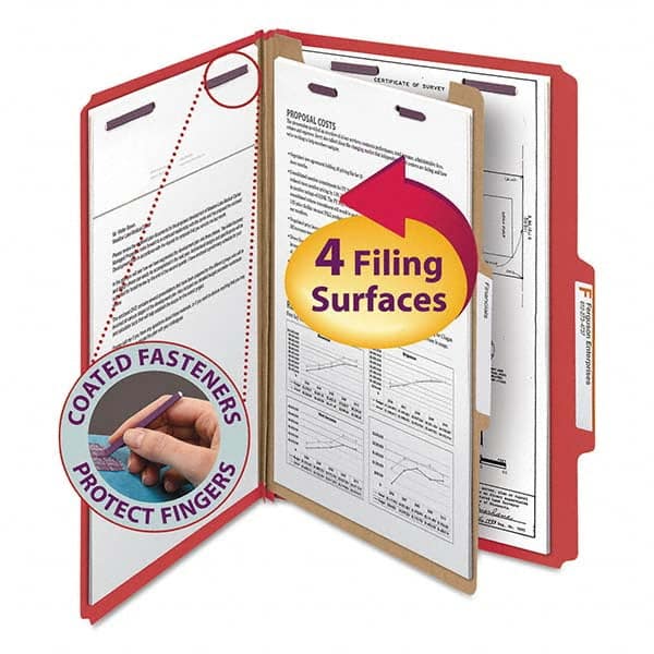 SMEAD - File Folders, Expansion Folders & Hanging Files Folder/File Type: Classification Folders with Tob Tab Fastener Color: Red - All Tool & Supply