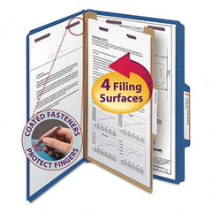 SMEAD - File Folders, Expansion Folders & Hanging Files Folder/File Type: Classification Folders with Tob Tab Fastener Color: Blue - All Tool & Supply