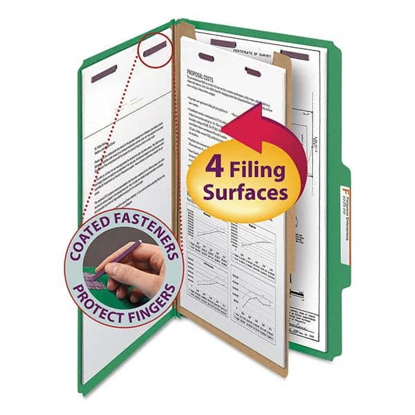 SMEAD - File Folders, Expansion Folders & Hanging Files Folder/File Type: Classification Folders with Tob Tab Fastener Color: Green - All Tool & Supply