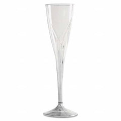 WNA - Classicware One-Piece Champagne Flutes, 5 oz, Clear, Plastic, 10/Pack - All Tool & Supply