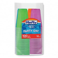 Hefty - Easy Grip Disposable Plastic Party Cups, 16 oz, Assorted, 100/Pack - All Tool & Supply