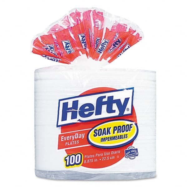 Hefty - Soak Proof Tableware, Foam Plates, 8 7/8" Diam, 100/Pack - All Tool & Supply