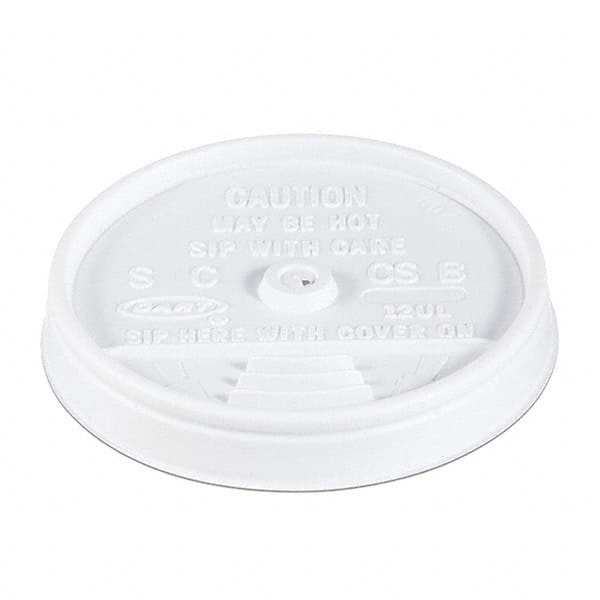 DART - Sip-Through Lids For 10, 12, 14 oz Foam Cups, Plastic, White, 1000/Carton - All Tool & Supply