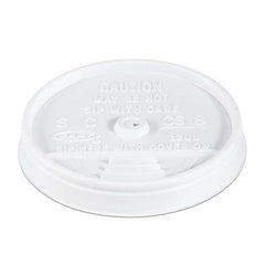 DART - Sip-Through Lids For 10, 12, 14 oz Foam Cups, Plastic, White, 1000/Carton - All Tool & Supply