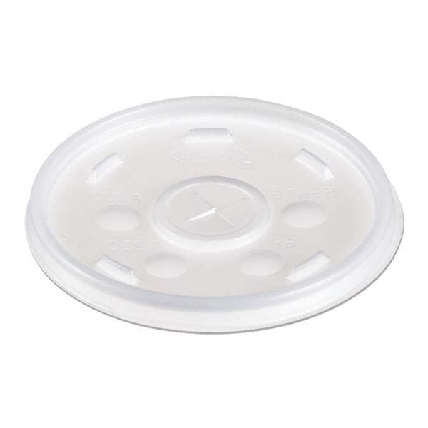 DART - Plastic Lids, for 12 oz Hot/Cold Foam Cups, Slip-Thru Lid, White, 1000/Carton - All Tool & Supply