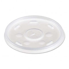 DART - Plastic Lids, for 12 oz Hot/Cold Foam Cups, Slip-Thru Lid, White, 1000/Carton - All Tool & Supply