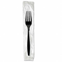 Dixie - Individually Wrapped Forks, Plastic, Black, 1000/Carton - All Tool & Supply