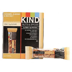 KIND - Snacks, Cookies, Candy & Gum Breakroom Accessory Type: Granola Bars Breakroom Accessory Description: Nuts and Spices Bar, Caramel Almond and Sea Salt, 1.4 oz Bar, 12/Box - All Tool & Supply